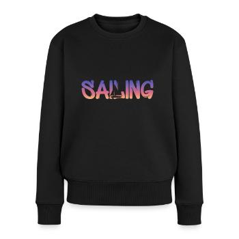 sailing - Frauen Premium Bio Pullover - Schwarz - Vorne - Julia (174cm)