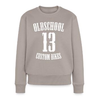 Oldschool Custom Bikes - Pull Premium bio Femme - taupe - Devant - Julia (174cm)
