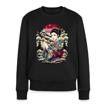 Geisha japonaise - Pull Premium bio Femme - noir - Devant - Julia (174cm)