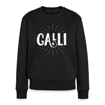 GALLI | Halli Galli | Party Duo | Partnerlook - Frauen Premium Bio Pullover - Schwarz - Vorne - Julia (174cm)