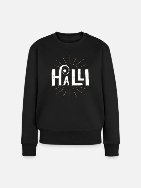 HALLI | Halli Galli | Party Duo | Partnerlook - Frauen Premium Bio Pullover - Schwarz