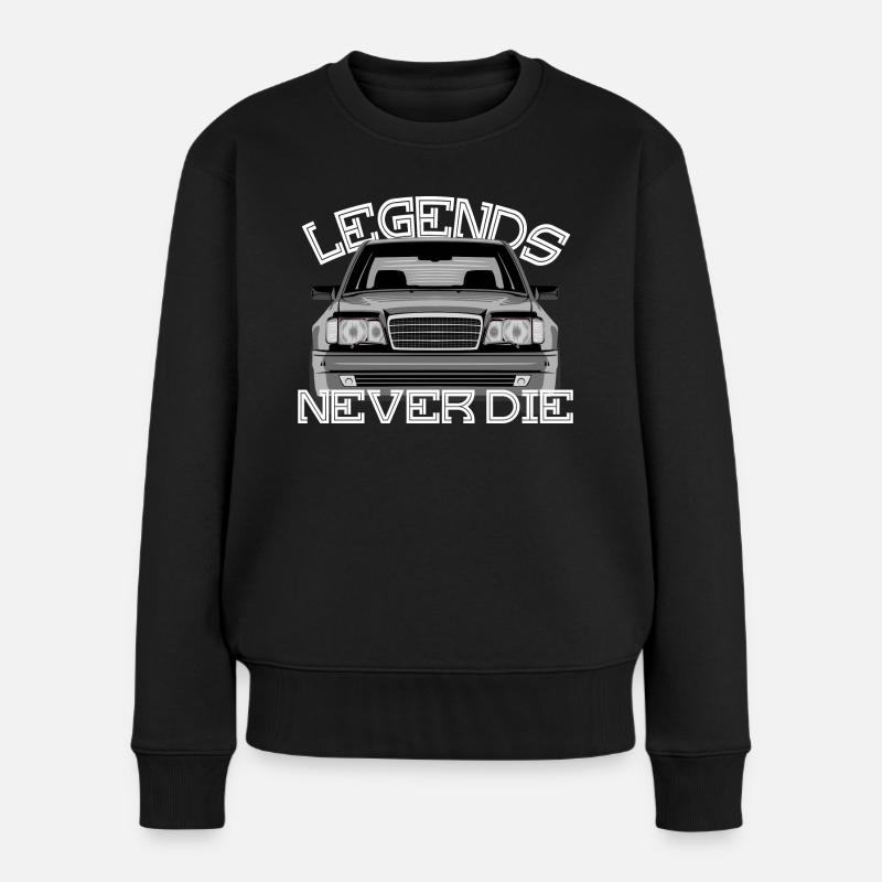 W124 legends never die - Frauen Premium Bio Pullover - Schwarz