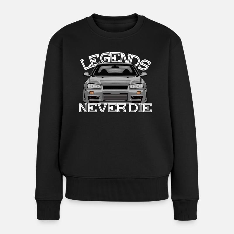 Legends Never Die Skyline R34 - Frauen Premium Bio Pullover - Schwarz