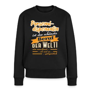 Personaldisponentin Zeitarbeit Beruf - Frauen Premium Bio Pullover - Schwarz - Vorne - Julia (174cm)