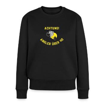 Angler Ü40 Angel - Frauen Premium Bio Pullover - Schwarz - Vorne - Julia (174cm)