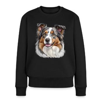 Australian Shepherd Head - Women's Premium Organic Jumper - black - Front - Julia (174cm)