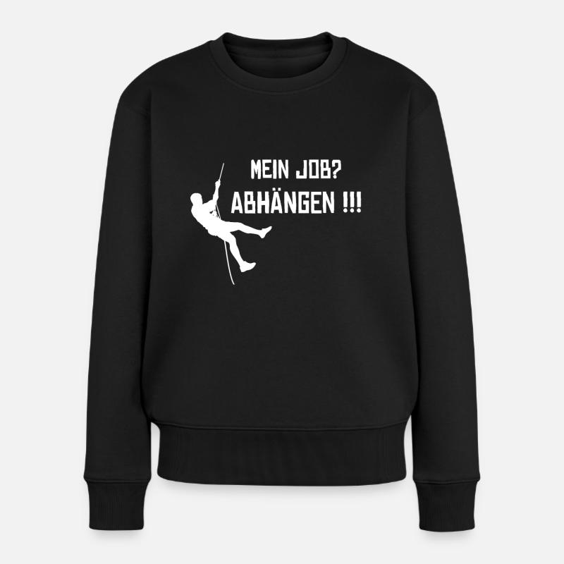 Industriekletterer Job Gebäudereiniger - Frauen Premium Bio Pullover - Schwarz