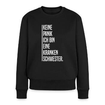 Damen Krankenschwester Arzthelferin Krankenhaus - Frauen Premium Bio Pullover - Schwarz - Vorne - Julia (174cm)