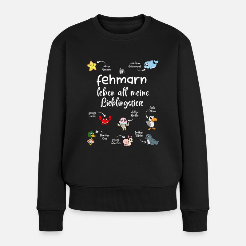 Meine Lieblingstiere in Fehmarn - Frauen Premium Bio Pullover - Schwarz