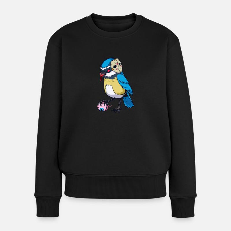 Monster Tiere - Horror Blaumeise - Frauen Premium Bio Pullover - Schwarz