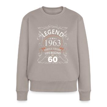 Birthday 1963 - Birthday present Retro Legend - Women's Premium Organic Jumper - taupe - Front - Julia (174cm)