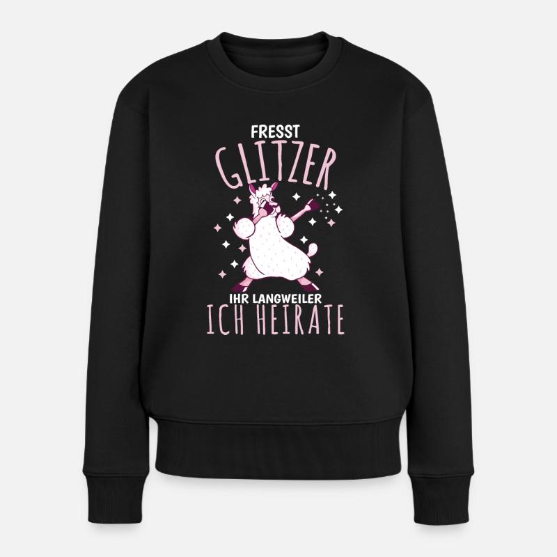 JGA - FRESST GLITZER IHR LANGWEILER ICH HEIRATE - Frauen Premium Bio Pullover - Schwarz