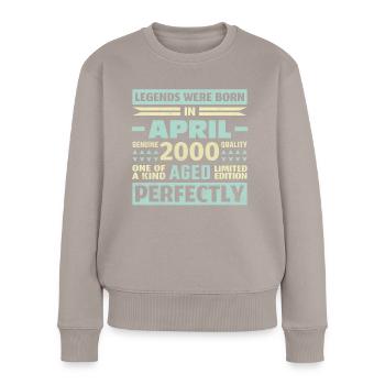 23rd birthday April vintage 2000 vintage - Women's Premium Organic Jumper - taupe - Front - Julia (174cm)