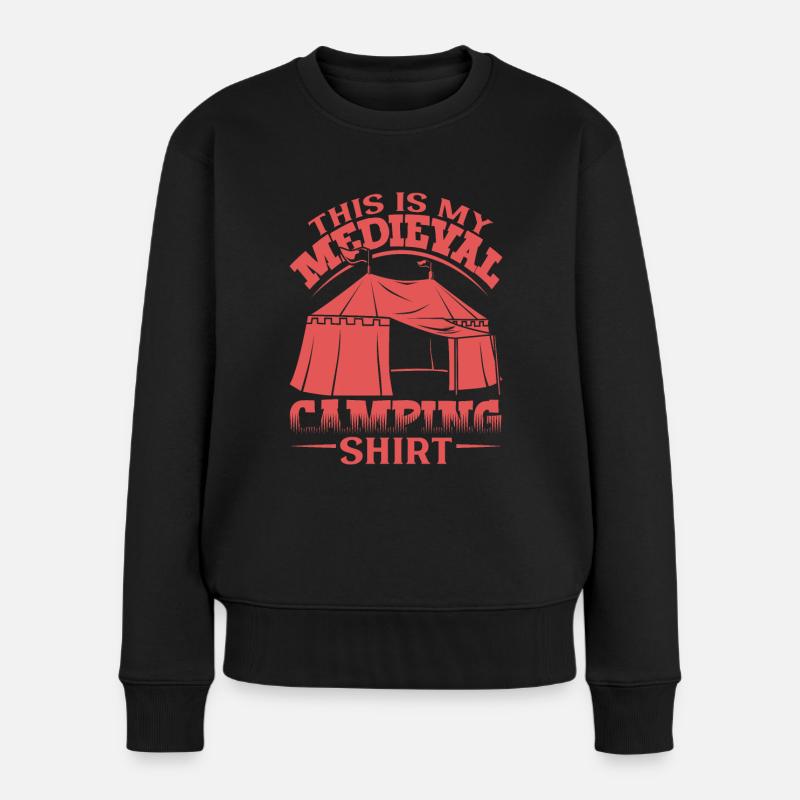 Das ist mein Mittelalter Camping - Frauen Premium Bio Pullover - Schwarz