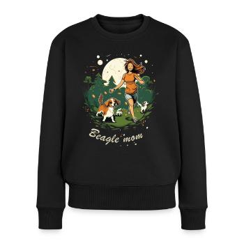 Beagle Mama - Dog Lovers Gift Idea - Women's Premium Organic Jumper - black - Front - Julia (174cm)