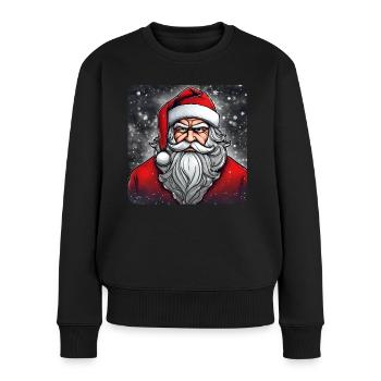 Grimmiger Weihnachtsmann - Frauen Premium Bio Pullover - Schwarz - Vorne - Julia (174cm)