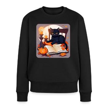 Black cat in halloween mood - Women's Premium Organic Jumper - black - Front - Julia (174cm)
