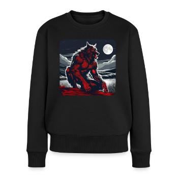 Crimson Werewolf with Full Moon - Women's Premium Organic Jumper - black - Front - Julia (174cm)