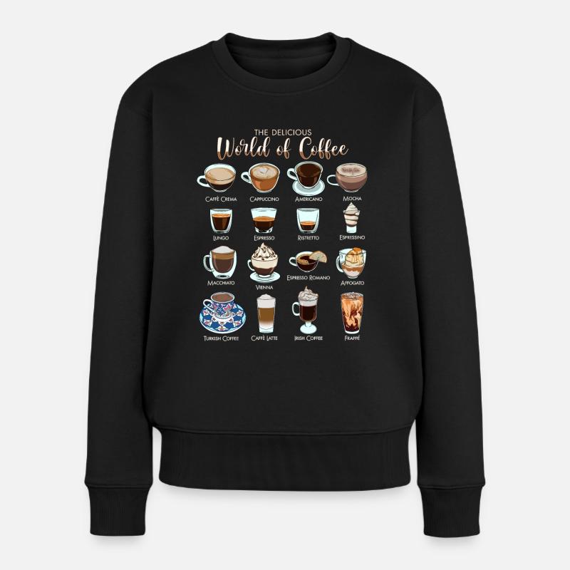 Die leckere Welt des Kaffee - Kaffee - Frauen Premium Bio Pullover - Schwarz