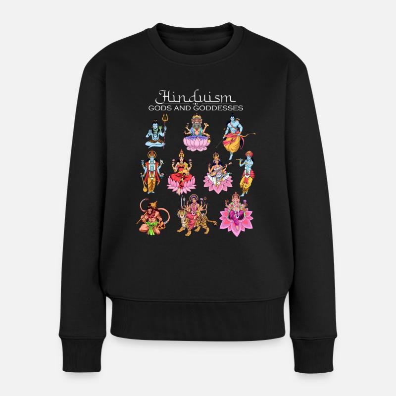 Hindu Götter - Frauen Premium Bio Pullover - Schwarz