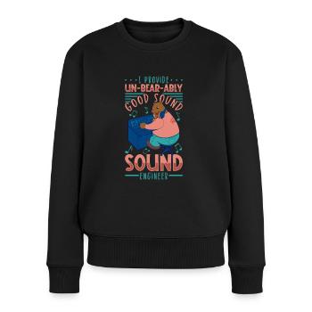 Bärenstarker Sound - Tontechniker - Frauen Premium Bio Pullover - Schwarz - Vorne - Julia (174cm)