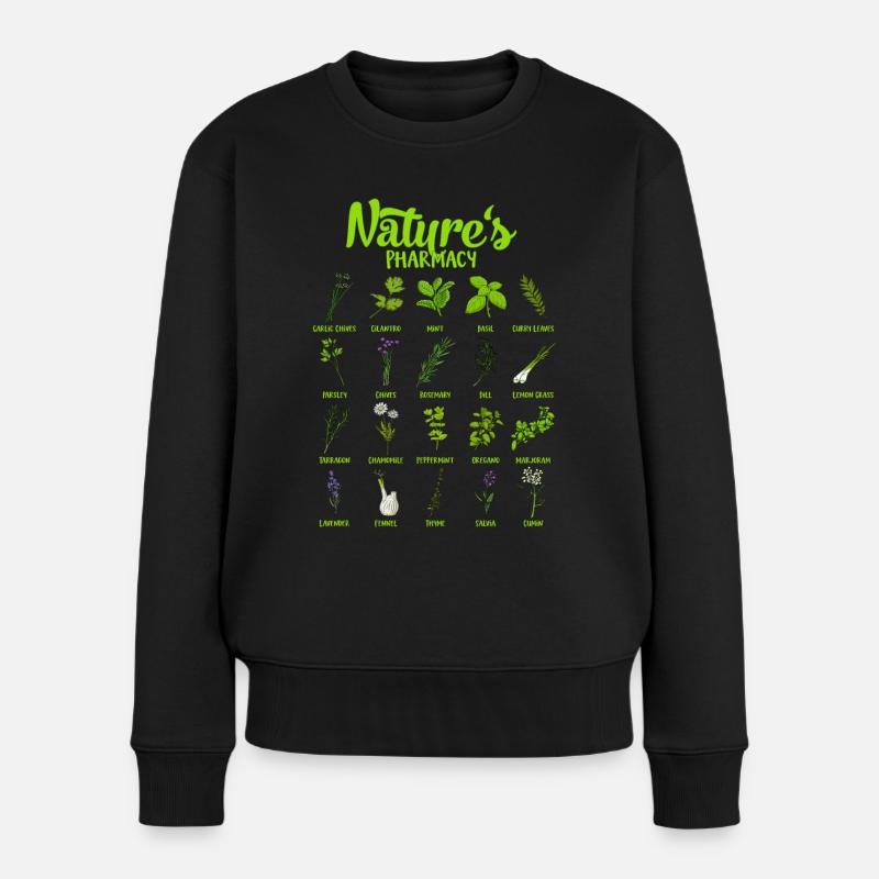 Heilkräfte der Natur - Kräuter - Frauen Premium Bio Pullover - Schwarz