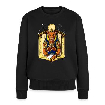 Sekhmet Déesse Egyptienne Lionne Bastet Mythologie - Pull Premium bio Femme - noir - Devant - Julia (174cm)