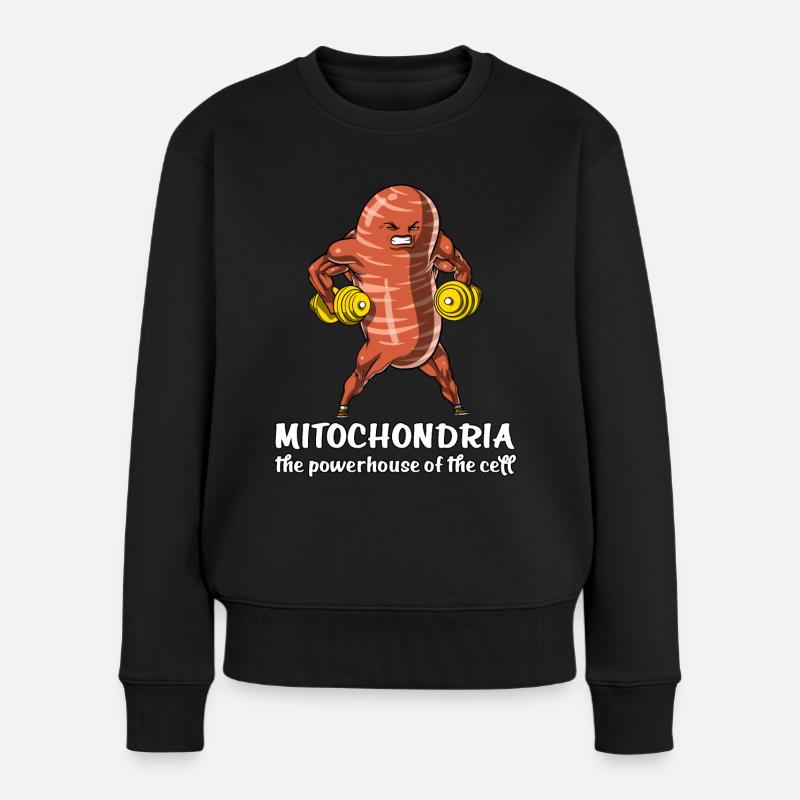Biologie-Wissenschafts-lustiger Mitochondrien-Schulwitz - Frauen Premium Bio Pullover - Schwarz
