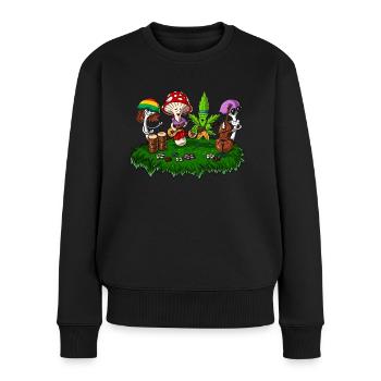 Hippie Pilze Psychedelic Festival - Frauen Premium Bio Pullover - Schwarz - Vorne - Julia (174cm)