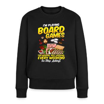 Brettspiele Gesellschaftsspiele Spieleabend - Frauen Premium Bio Pullover - Schwarz - Vorne - Julia (174cm)