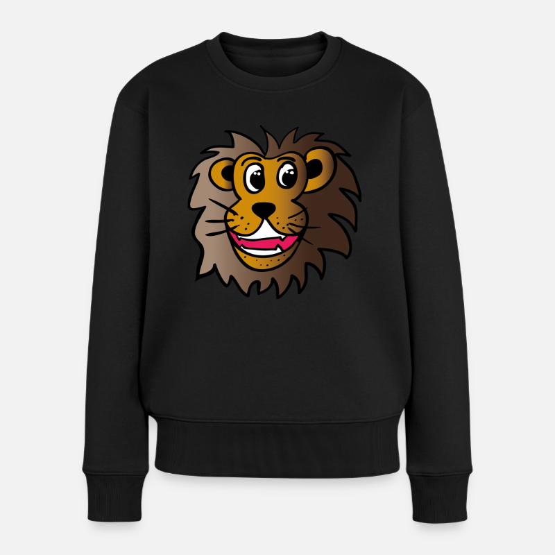 Lion drôle - Pull Premium bio Femme - noir