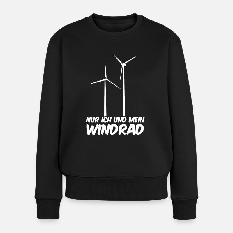 Nur mein Windrad Windpark Windkraft - Frauen Premium Bio Pullover - Schwarz