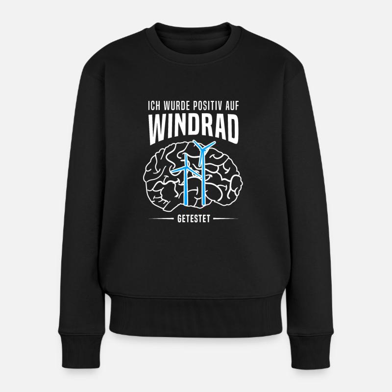 Windpark Windrad Windkraft - Positiv getestet - Frauen Premium Bio Pullover - Schwarz