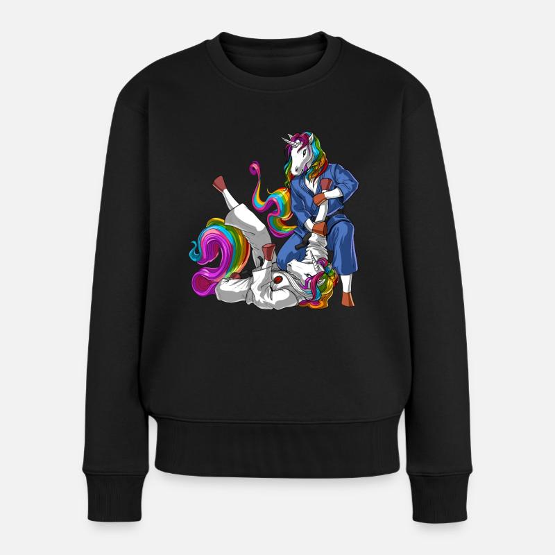 Combattants de Jiu-Jitsu licorne - Pull Premium bio Femme - noir