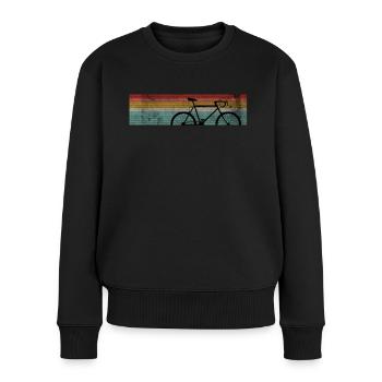 Fahrradfahren Fixie Vintage Radfahrer - Frauen Premium Bio Pullover - Schwarz - Vorne - Julia (174cm)