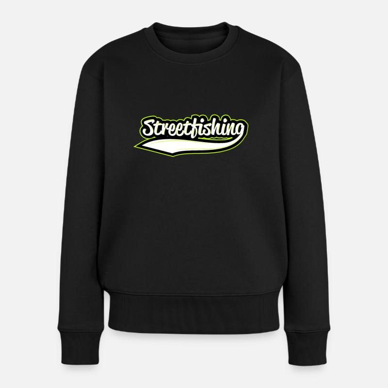 Streetfishing Anglen Spinnfischen Barsch - Frauen Premium Bio Pullover - Schwarz