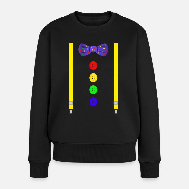 Clown Kostüm tshirt Fasching Karneval - Frauen Premium Bio Pullover - Schwarz