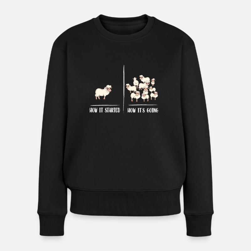 Ein Schaf viele Schafe - Frauen Premium Bio Pullover - Schwarz