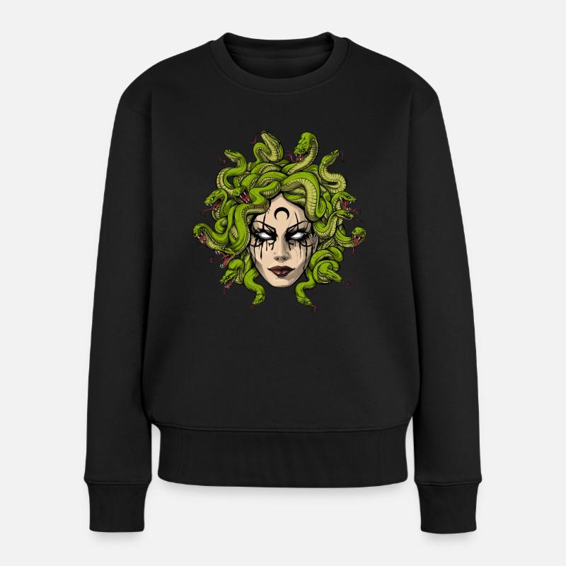 Medusa Head - Frauen Premium Bio Pullover - Schwarz