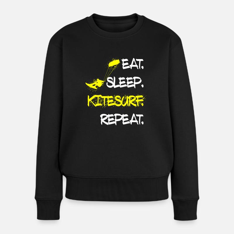 Kitesurfen Eat Sleep Kitesurf Repeat - Pull Premium bio Femme - noir