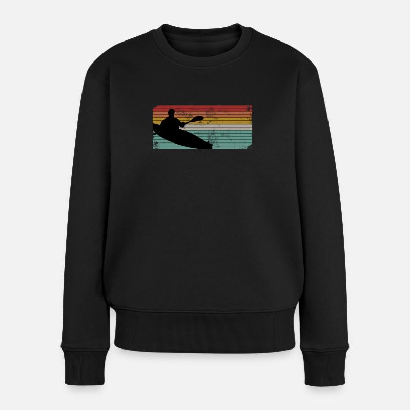 Kajakfahrer Kajak - Frauen Premium Bio Pullover - Schwarz