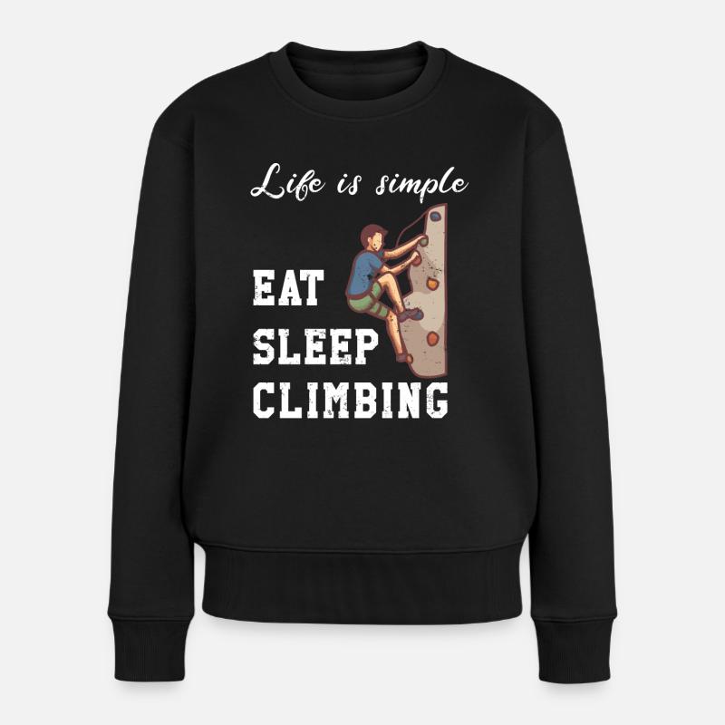 Life is simple - Klettern - Frauen Premium Bio Pullover - Schwarz