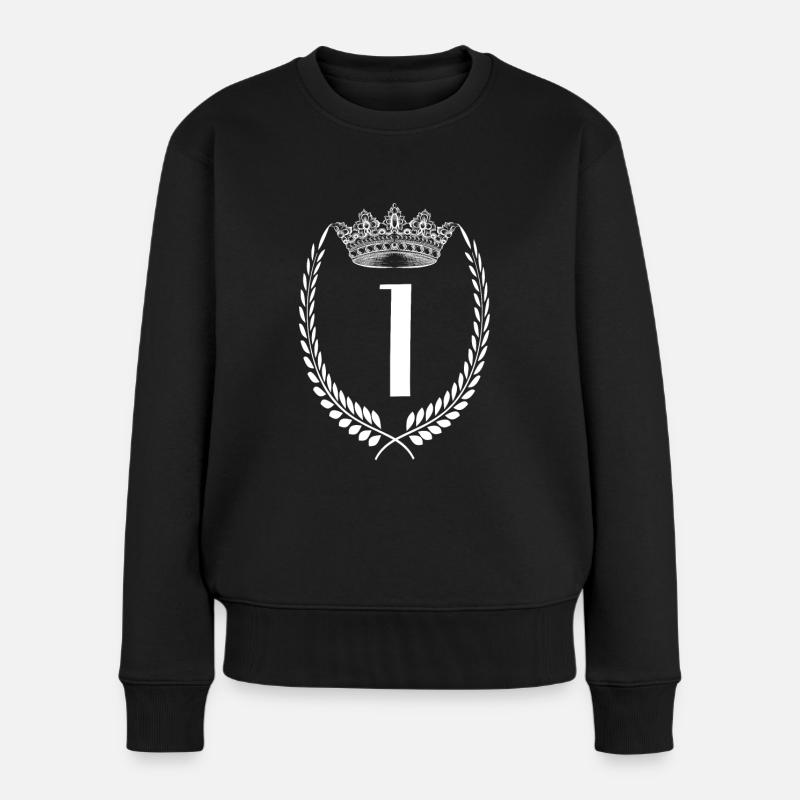 1. Geburtstag Zahl Jubiläum 1 - Frauen Premium Bio Pullover - Schwarz
