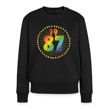 LGBT Vintage Birthday Gift Idea1987 - Women's Premium Organic Jumper - black - Front - Julia (174cm)
