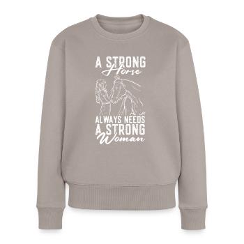 Clydesdale Femmes - Pull Premium bio Femme - taupe - Devant - Julia (174cm)