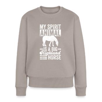 Clydesdale Reiterin Reiter Pferdebesitzer - Pull Premium bio Femme - taupe - Devant - Julia (174cm)