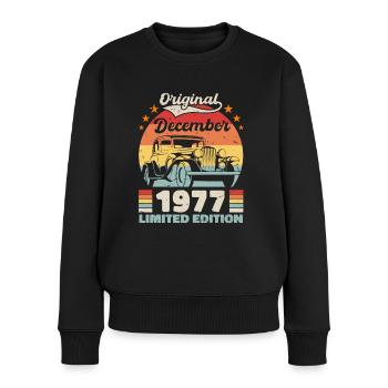 December 1977 Birthday present December 1977 - Women's Premium Organic Jumper - black - Front - Julia (174cm)