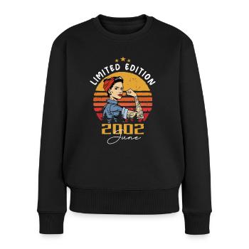 Vintage 2002 - Born In June 2002 - Frauen Premium Bio Pullover - Schwarz - Vorne - Julia (174cm)