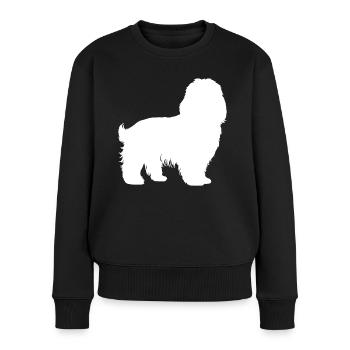 Havaneser Hund - Frauen Premium Bio Pullover - Schwarz - Vorne - Julia (174cm)