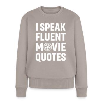 Je parle couramment les citations de films - Pull Premium bio Femme - taupe - Devant - Julia (174cm)